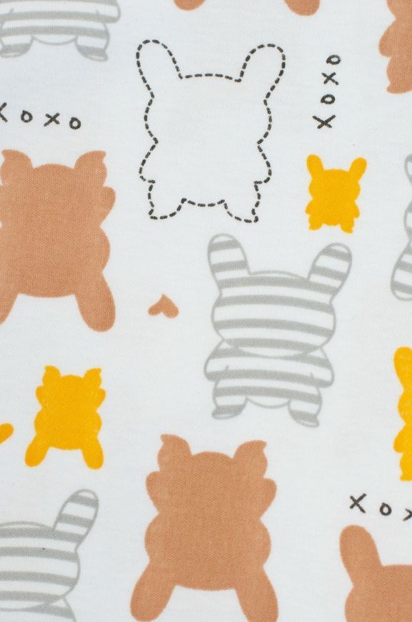 Боді з коротким рукавом біле з зайцями на кнопочках для немовлят, Babytoo, 12 міс фото
