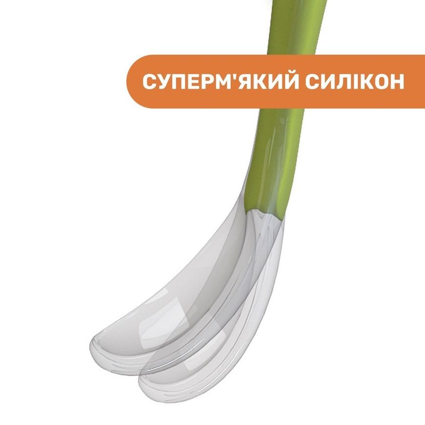 Ложка м'яка силіконова зелена для дітей, Chicco, 6 міс+ фото