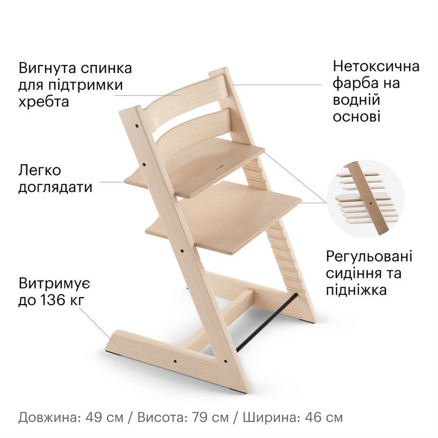 Стульчик Tripp Trapp White, Stokke фото