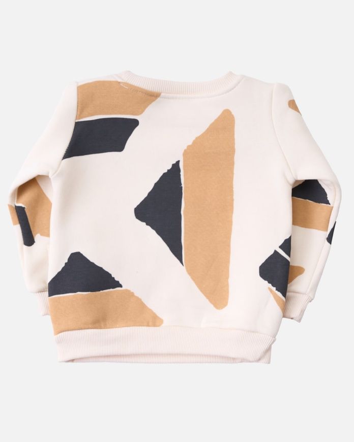 Костюм на флисе: свитшот с фигурами и штаны черные для детей, Krms sport, 2 года фото