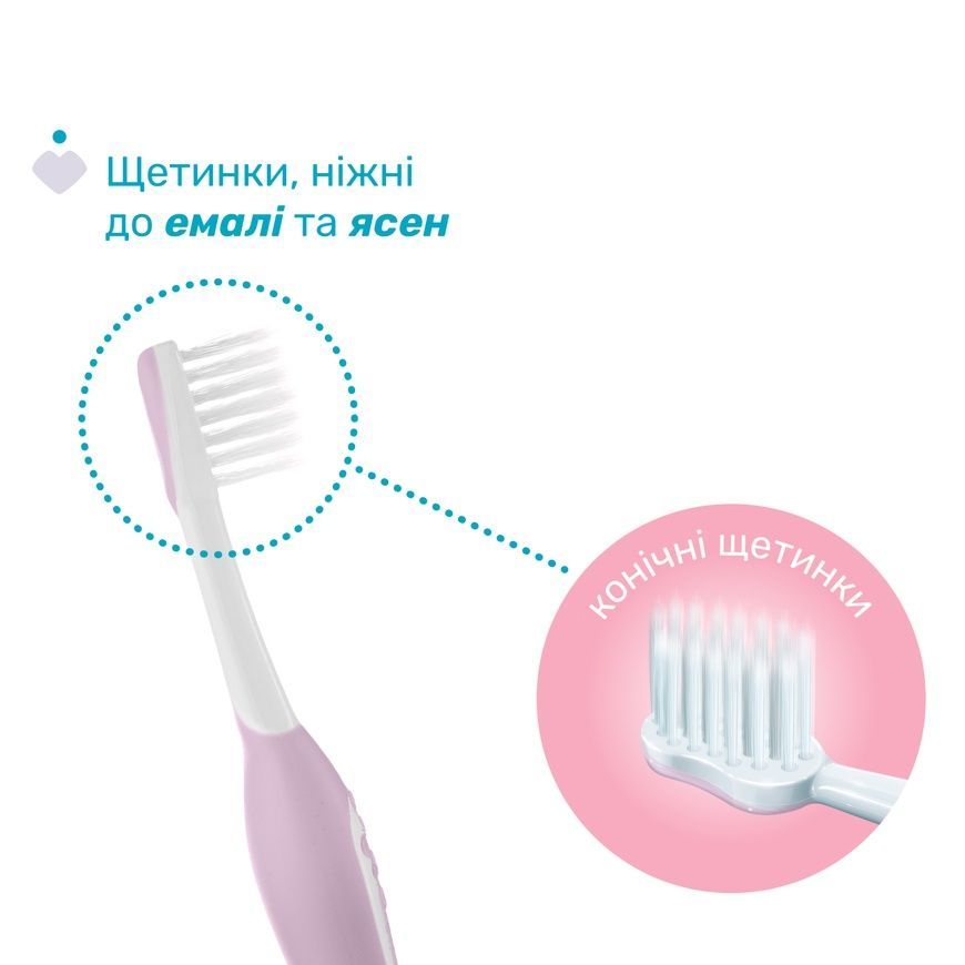 Зубна щітка дитяча Chicco для перших зубів, 6-36 міс. рожева фото