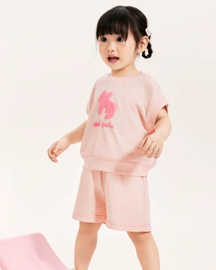 Костюм розовый с драконом футболка и шорты для детей, Mini Bala, 18-24 мес фото