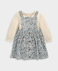 Набор платье, боди голубые цветы и молоко для девочки, Mamas Papas, 6-9 мес фото