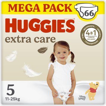Підгузки Huggies Extra Care, розмір 5 (11-25 кг), 66 шт. фото