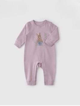 Человечек лиловый с зайчиком для младенцев, Koala Bebe, 3-6 мес фото