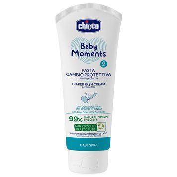 Крем детский защитный под подгузник с цинком и пантенолом Chicco Baby Moments, 100 мл фото