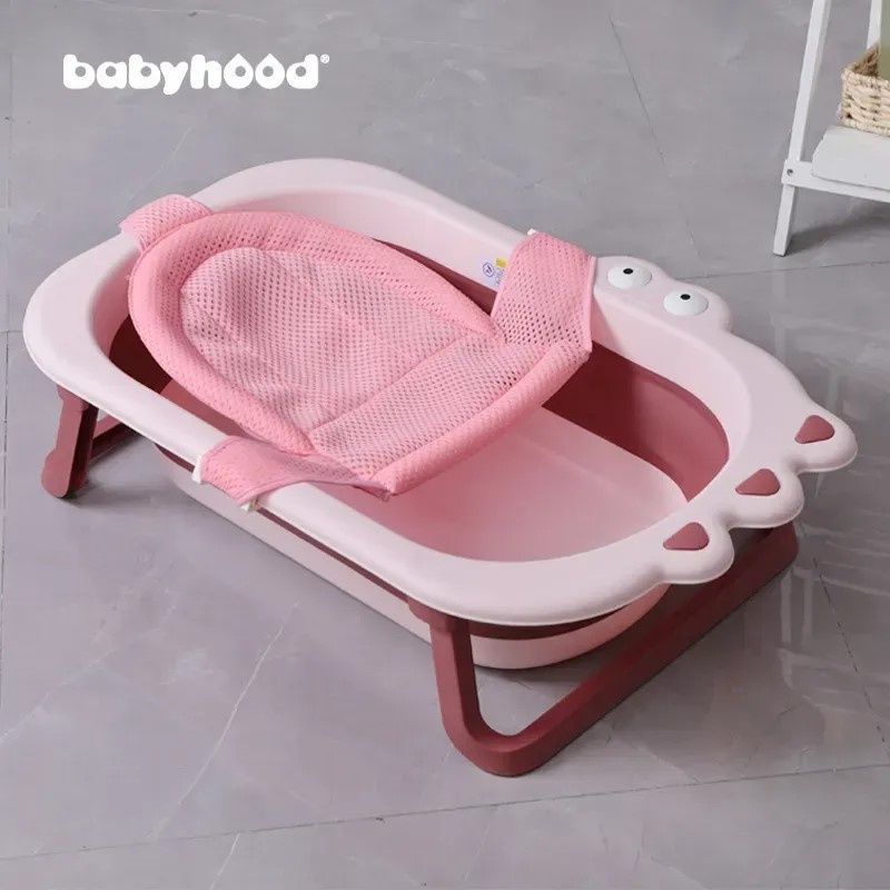 Ванночка дитяча складна Крокодил, рожева - Babyhood фото