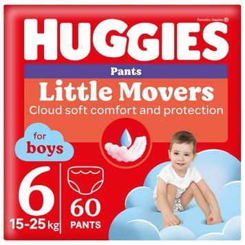 Трусики-подгузники Huggies Little Movers Pants Box 6 (15-25 кг) для мальчиков, 60 шт. фото