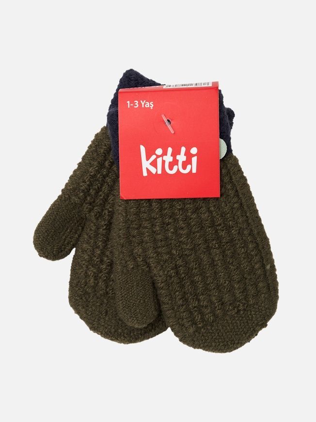 Варежки хаки с синим для детей, Kitti, 1-3 года фото
