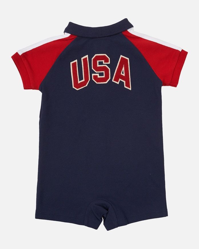 Ромпер поло с вышитым логотипом для мальчика, Ralph Lauren, 3 мес фото