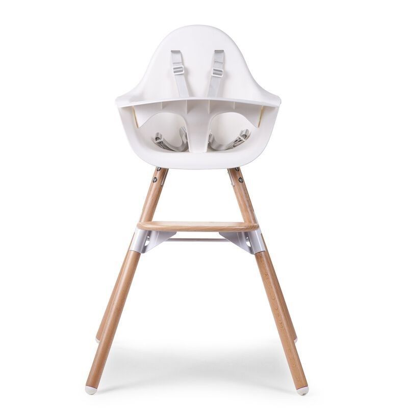 Стілець для годування Evolu 2 з бампером natural, white для дітей, Childhome фото