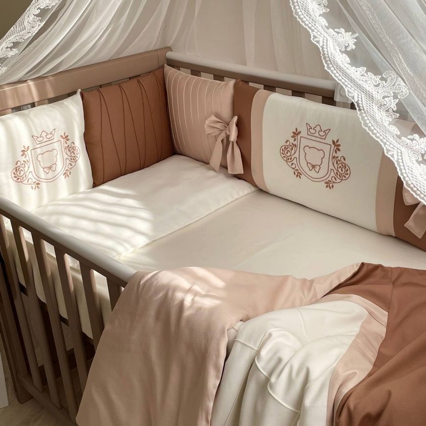 Комплект постільної білизни для новонародженого Royal шоколад, MSonya фото