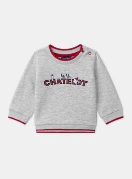 Свитшот серый с надписью chatelot для мальчика, Sergent Major, 18 мес фото