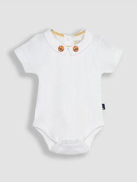 Боді з вишивкою на комірці для немовлят, JoJo Maman Bebe, 3-6 міс фото
