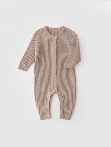 Чоловічок кофейний в'язаний в рубчик для немовлят, Koala Bebe, 3-6 міс фото