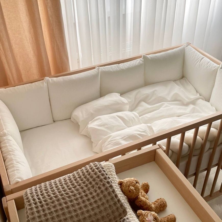 Комплект постільної білизни для новонародженого Velvet молочний, MSonya фото