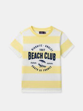 Футболка у жовту смужку beach club для хлопчика, Sergent Major, 3 роки фото