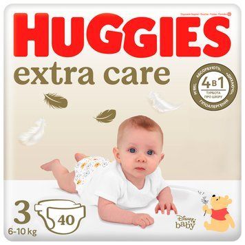Підгузки Huggies Extra Care, розмір 3 (6-10 кг), 40 шт. фото