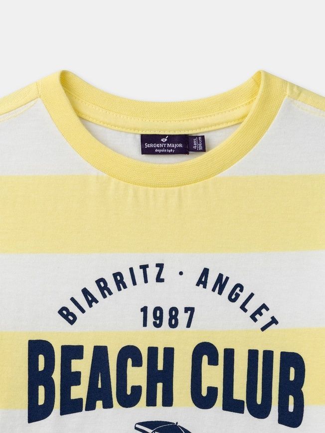 Футболка у жовту смужку beach club для хлопчика, Sergent Major, 3 роки фото