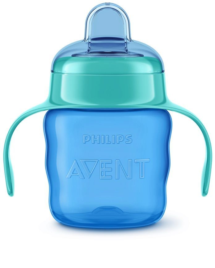 Чашка-непроливайка з м'яким носиком блакитна для немовлят, Philips AVENT, 200 мл, 6 міс+ фото