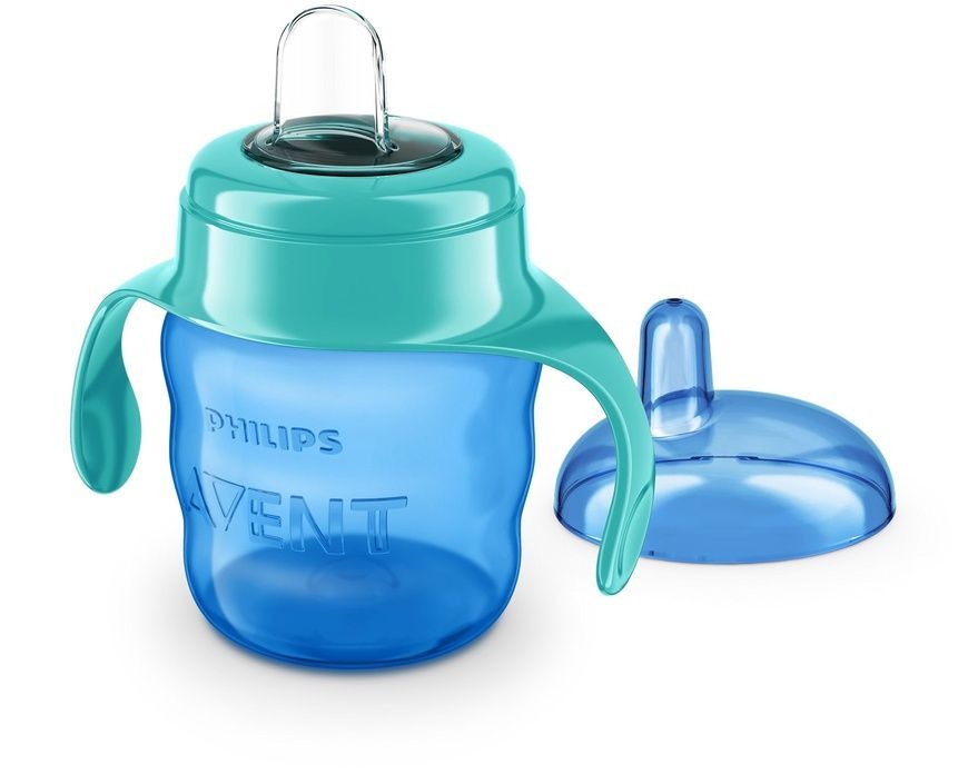 Чашка-непроливайка з м'яким носиком блакитна для немовлят, Philips AVENT, 200 мл, 6 міс+ фото