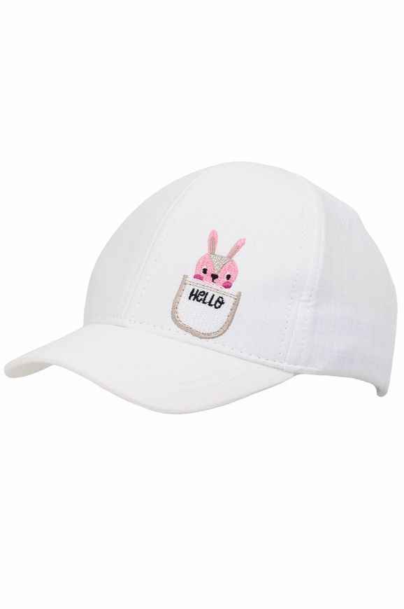 Кепка біла з зайчиком hello для дівчинки, Kitti, 1-4 роки фото