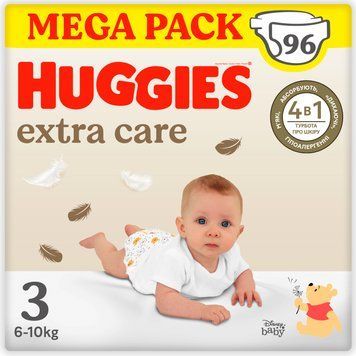 Підгузки Huggies Extra Care, розмір 3 (6-10 кг), 96 шт. фото