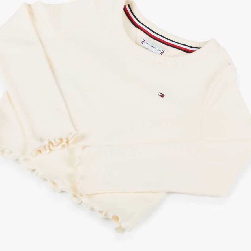 Лонгслів молочний укорочений для дівчинки, Tommy Hilfiger, 2 роки фото