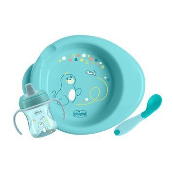 Набор посуды "Set Prima Pappa" голубой для младенцев, Chicco, 6 мес+ фото