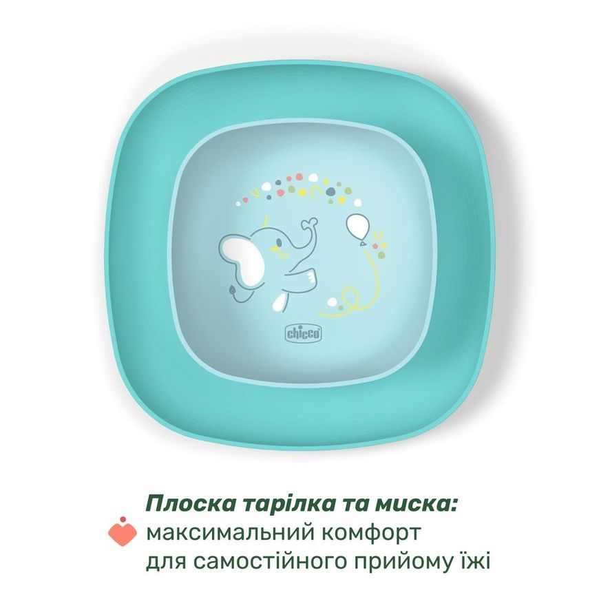 Набір посуду "Set Pappa" блакитний для дітей, Chicco, 12 міс+ фото