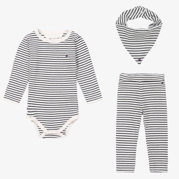 Комплект: боді, штанці, нагрудник-бандана для немовлят, Tommy Hilfiger, newborn фото