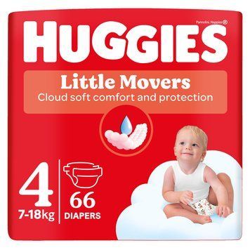 Подгузники Huggies Little Movers 4 (7-18 кг) Mega, 66 шт. фото