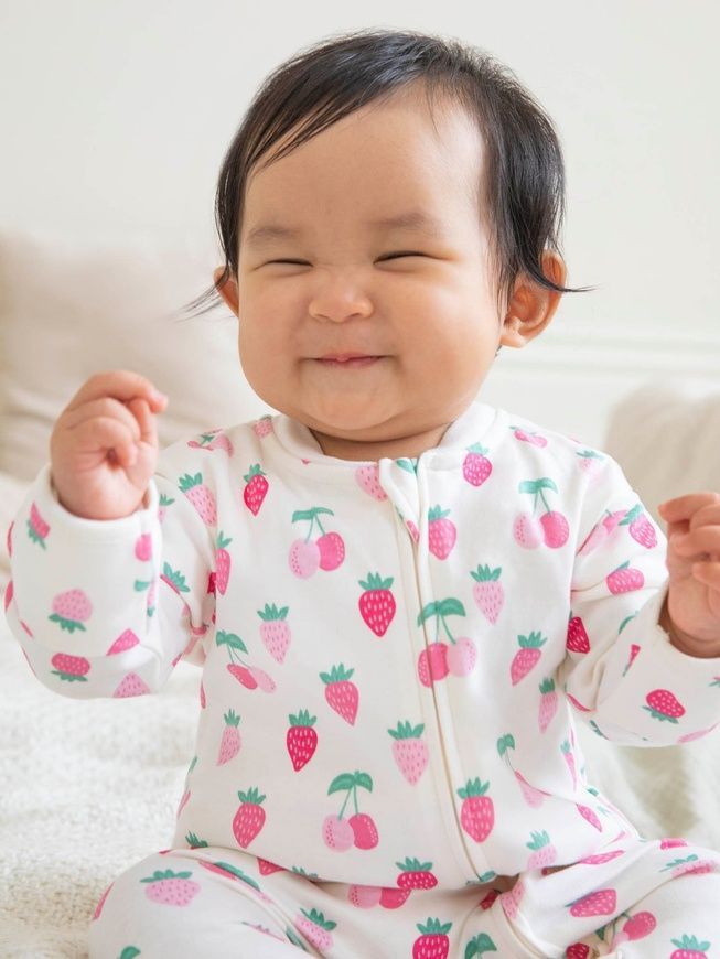 Человечек с принтом клубнички для младенцев, JoJo Maman Bebe, 0-3 мес фото