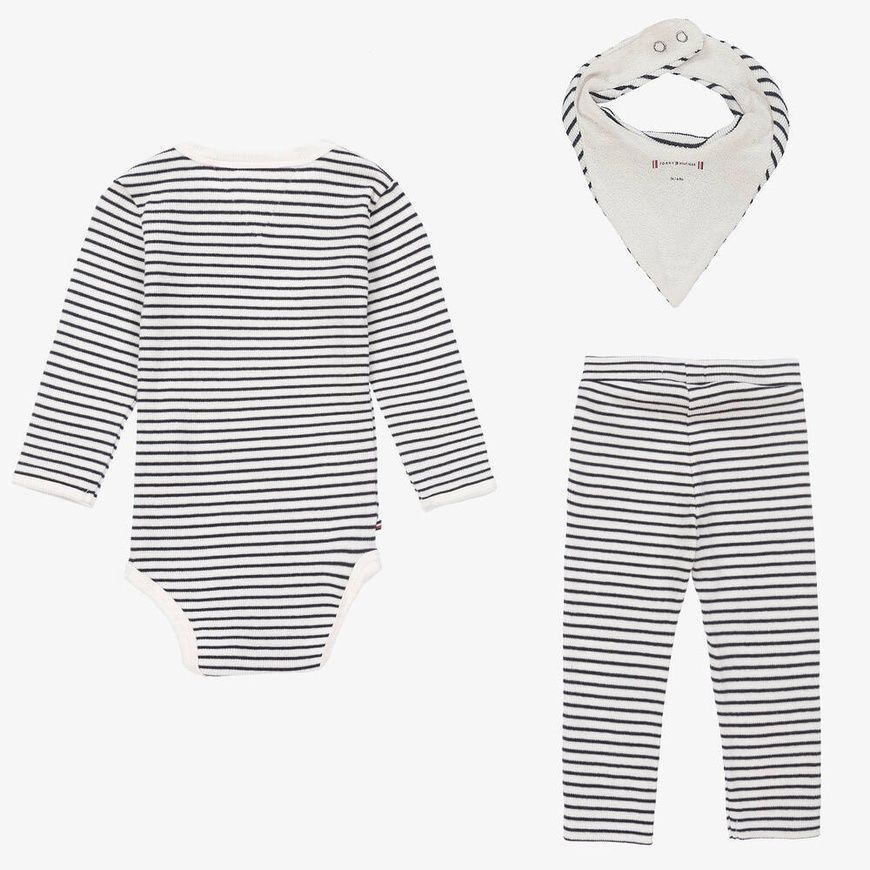 Комплект: боді, штанці, нагрудник-бандана для немовлят, Tommy Hilfiger, newborn фото