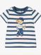 Футболка белая в синюю полоску с мишкой для девочки, Ralph Lauren, 9 мес