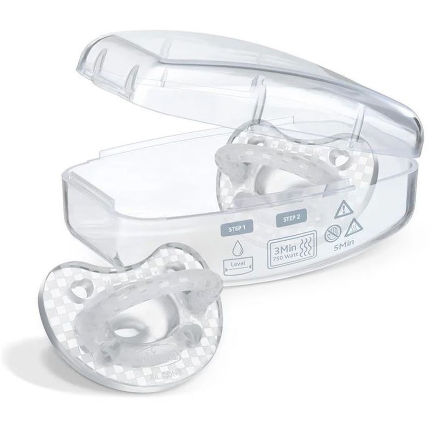 Пустышка Physioforma Crystal силиконовая 2шт. для младенцев, Chicco, 2-6 мес фото