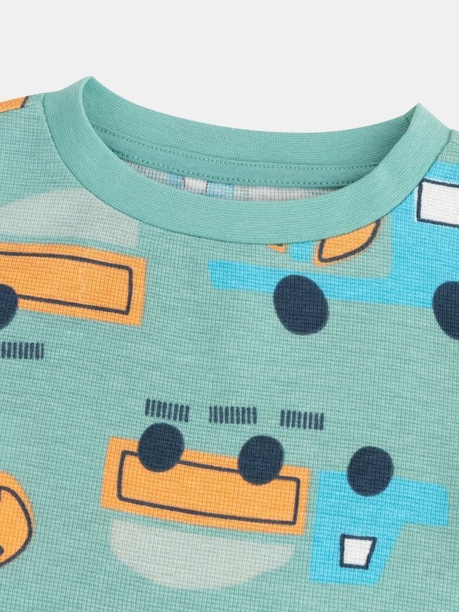 Пижама зеленая с тракторами для мальчика, Du Pareil.. au meme, 2 года фото