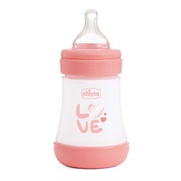 Пляшечка пластик PERFECT 5 Love, соска силікон рожева для немовлят, Chicco, 150 мл, 0 міс+ фото