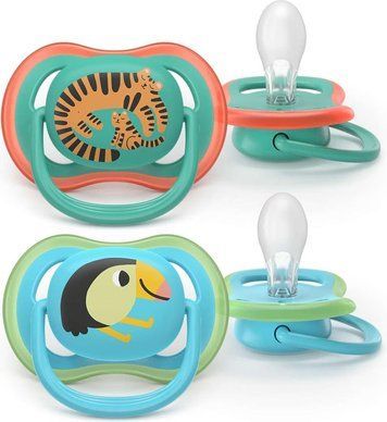 Пустушка Ultra Air блакитно-зелена для немовлят, PHILIPS Avent, 6-18 міс фото