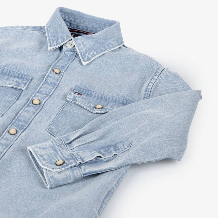 Рубашка голубая деним для мальчика, Tommy Hilfiger, 2 года фото