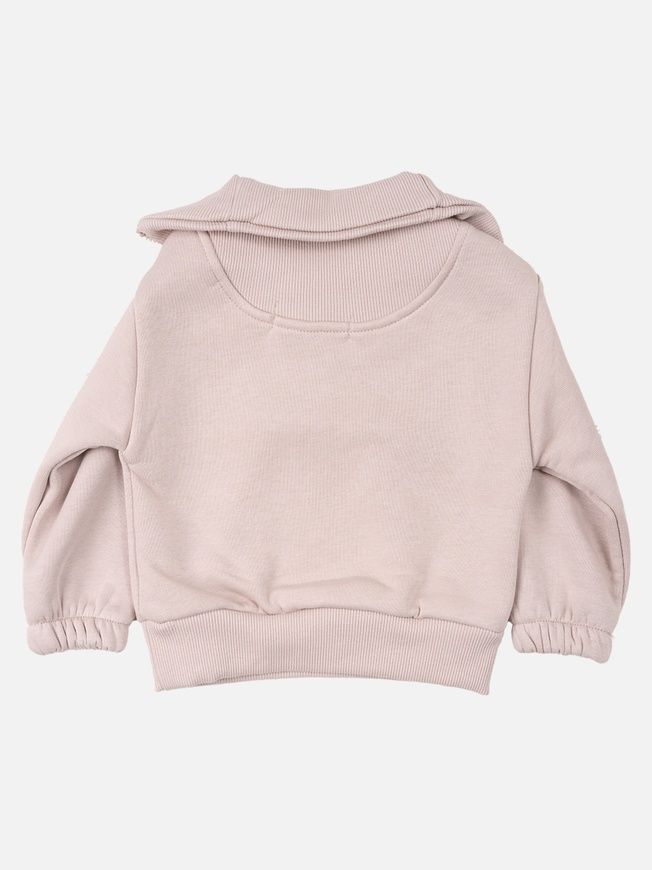 Костюм на флисе бежевый: свитшот half-zip и штаны для младенцев, Bebico, 6-9 мес фото