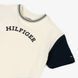 Футболка молочная с черным рукавом и большим лого для мальчика, Tommy Hilfiger, 2 года