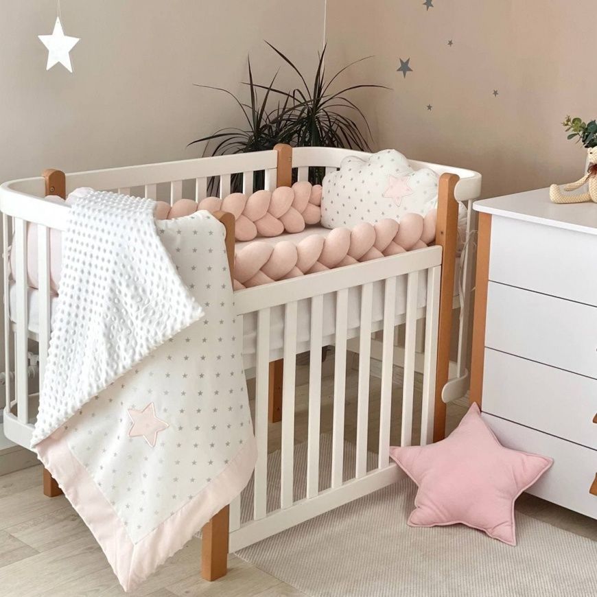 Комплект постільної білизни для новонародженого Колекція №7 Хмаринки пудра, MSonya фото
