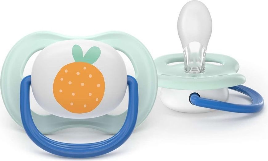 Пустушка Ultra Air жовто-блакитна для немовлят, PHILIPS Avent, 0-6 міс фото