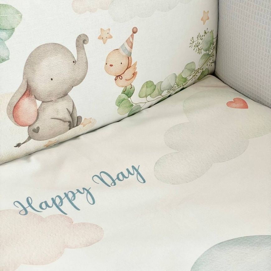 Комплект постільної білизни для новонародженого Колекція №9 Happy Day м'ята, MSonya фото