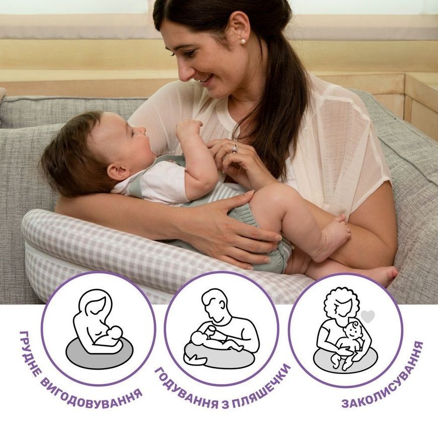 Подушка для годування сіра "Boppy Pillow Deluxe", Boppy фото