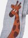 Комплект серый: шапка с помпоном и кисточками, шарф с жирафом и перчатки для детей, Kitti, 1-4 года
