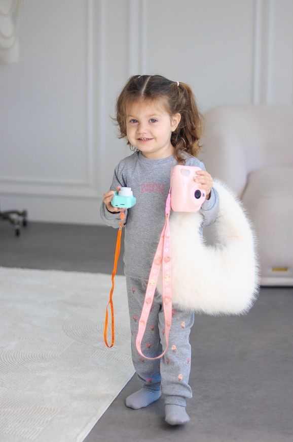 Костюм сірий у рубчик: світшот mommy`s sweetie та штани з рожевими грибочками для дівчинки, Tuffy, 2-3 роки фото