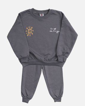 Костюм серый: свитшот surf calling и штаны на резинке снизу для детей, Krms sport, 3 года фото