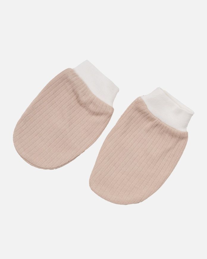 5-ти предметний набір бежевий у рубчик з ведмедиком та мереживом для дівчинки, Zipir, 0-4 міс фото